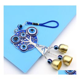 Other Fashion Accessories Jewellery Tree Of Life Enamel Evil Eye Turkish Style Car Pendant Blue Eyes Bronze Bells Pendants Drop Deliver Dhrf9