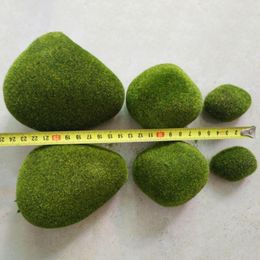 Decorative Flowers & Wreaths No Watering Irregular Shape Artificial Moss Covered Stone Home DecorDecorative