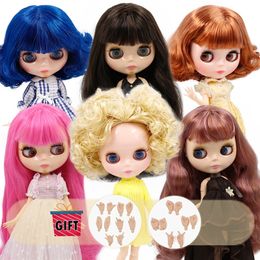 ICY DBS Blyth doll No.3 glossy face oily bobo hair natural skin joint body 1/6 BJD special price toy gift 220505