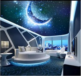 Custom any size photo wallpaper Fantasy forest fairy tale starry sky flower vine Zenith ceiling mural for living room bedroom walls 3D