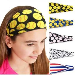 Titanium Sport Accessories Baseball Sports Hairband Sweat Headbands Hairbow Stretchy Athletic Yoga Play Hair Band Workout Head Wrap for Women and Girls C0609G02