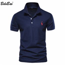 BOLUBAO Brand Polo Shirt Mens Casual Deer Embroidery Cotton Polo shirt Men Short Sleeve High Quantity Fashion Polo Male 220418