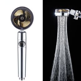 Strong Pressurisation Spray Nozzle Water Saving Rainfall 360 Degrees Rotating With Small Fan Washable Hand-held Shower Head