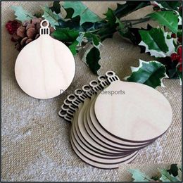 Other Home Decor Garden Decorations Wooden Round Christmas Bauble Birch Blank Gift Tag Craft Shapes Drop Delivery 2021 5Qec6