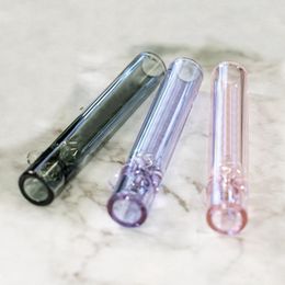 Colourful Pyrex Thick Glass Pipes Portable Philtre Dry Herb Tobacco Cigarette Holder One Hitter Catcher Tube Handpipe Mini Dugout Taster Smoking Bat Tool DHL