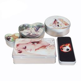 Sublimation Tin Storage Boxes Metal Blanks Heat Transfer Packaging Candy Box Heart Round Rectangle Container