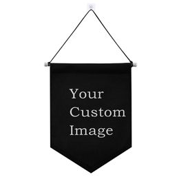 Custom Scrolls Canvas Printing Your Image Holiday Party Porch Door Banner Hanging Ornament Home Decoration 220704