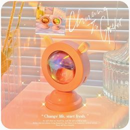 Atmosphere Led Sunset Bedroom Projection Rainbow Bedside Table Lamp Night Light Decoration Year Gift 220811