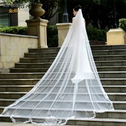 Bridal Veils V75 Long Wedding Veil 4 Metres Spanish Lace Blanket Cathedral Extra Royal VeuBridal