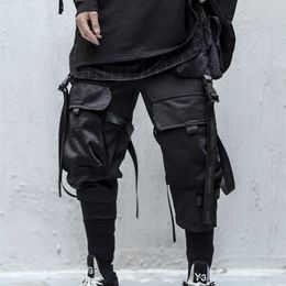 Techwear Cargo Pants Men Black Japanese Streetwear Jogger 220325