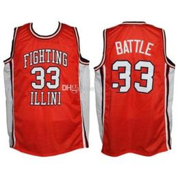 Nikivip #33 Kenny Battle Illinois Fighting Illini College Retro Classic Basketball Jersey Mens Stitched Custom Number and name Jerseys