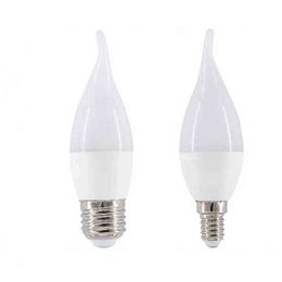 5Pcs/lot led Light bulb E14 E27 LED Lamp Indoor Warm Cold White Light 7W AC220V LED Candle Bulb Home Decor Chandelier H220428