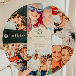 Personalized Custom 8 Pos Record Customized Music Spotify Scan Code Vinyl Records Creative Accessories Gifts For Family 220702