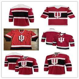 Nivip Custom Indiana Hoosiers NCAA College Jerseys Man Any Name Any Number Good Quality Ice Hockey Vintage Jersey Red Black Alternate S-4XL