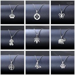 Pendant Necklaces Fashion Simple Ins European And American Hip-hop Cute Butterfly Four-leaf Clover Geometric Couple NecklacePendant