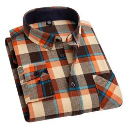 Aoliwen Brand Men 100% Cotton Classic Plaid Farm City Casual Shirt Large Dress For Soft Colorful Flannel 220401