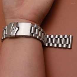 Watch Bands Silver Stainless Steel Metal Watchbands 22mm Fit Brand Band Strap Bracelets Fold Safety Buckle Clasp Straight End Classic Hele22