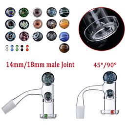 Seamless Fully Weld Quartz Bangers Smoking Accessories Terp Slurper Bevelled Edge 10mm 14mm Male Joint Banger Nail For Glass Bong With Ruby Pearl Splash Guard