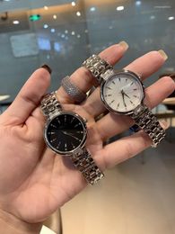 Wristwatches Classic Quartz Watch For Lady Stainless Steel Strap Mother Of Pearl Shell Clock ScreW Nail Wrist 32mm