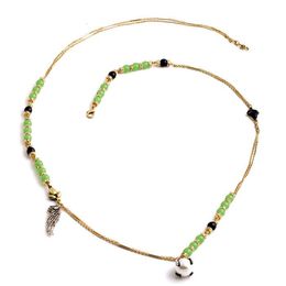 Pendant Necklaces Bulk Price Necklace Multilayer Green Long Crystals Beads Gold Color Chain For Women Classical Vintage AccessoryPendant