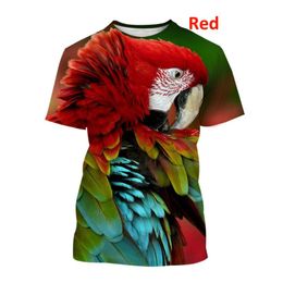 Men's T-Shirts Summer Men Casual 3D Printed Parrot T-shirt Bird T Shirt Flower TeesMen's