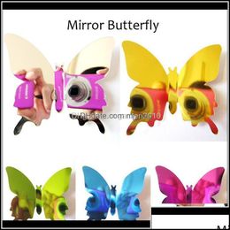 Wall Stickers Home Decor Garden 12Pcslot Pvc Diy 3D Mirror Butterfly Sticker For Window Party Supplies Hves5 5Xtzc Drop Delivery 2021 8La9W