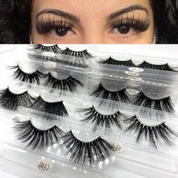 long lash supplies Canada - False Eyelashes 3D Mink Thick Fluffy Faux Lashes 25mm Long Natural Extension Supplies Cilios Makeup Wispy
