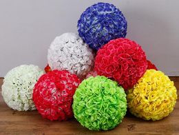 Decorative Flowers & Wreaths Artificial Rose Balls Silk Flower Wedding Fake Kissing Ball Decorate For DecorDecorative