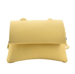 Women Bags Yellow Purple Soft PU Leather Handbags Casual Ladies Candy Colour Shoulder Bags Luxury Axillary Flap Bag