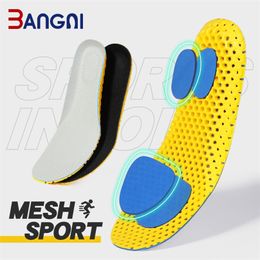 Bangni Memory Foam Insoles Orthopedic Sport Support Insert Woman Men Shoes Feet Soles Pad Ortic Breathable Running Cushion 220713