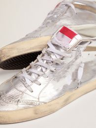 Couple High Top Small Dirty Shoes Designer Luxury Version Italian Retro  Handmade Mid Star Sneakers In Silver Metallic Leather With Star And Flash  Dove Gray Suede From Chixingmaoyi, $160.31