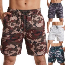 Men's Shorts Beach Dark Pattern Elastic Waist Men Casual Classic Fit Drawstring Summer CamouflageMen's Men'sMen's