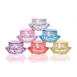 Gift Wrap 10pcs Cosmetic Sample Empty Containers 5g/5ml Plastic Clear Diamond Shape Pot Jars Makeup For Eye Shadow JewelryGift GiftGift