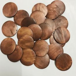 Beaded DIY with brown wood chips Pendants 5cm round wood chip accessories jewelry Multiple options