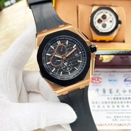 Mens Watches Automatic Mechanical Watch 44mm Business Wristwatch Rubber Strap Montre De Luxe Gift for Men Multicolor