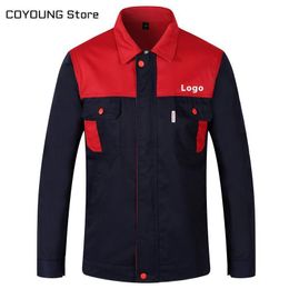 Long Sleeve Mixed Colour Workshop Uniforms Workwear Suits Men s Custom Printing Company Text Unisex Working Clothes Jacket 220704