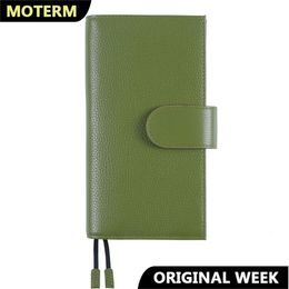 Moterm Original Weeks Cover for Hobo Weeks with Back Pocket and Double Clasps Notebook Diary Pebbled Leather Planner Oganizer 220401