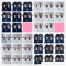 1980 Vintage Throwback Football 34 Walter Payton Jerseys McMahon Devin Hester Richard Dent Gale Sayers Mike Singletary Dick Butkus Brian Urlacher Hampton