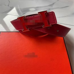 2022 Men's Designer Belt for women's leather jeans Luxury smooth H buckle casual belt gift box wholesale Cinturones