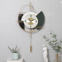 Wall Clocks Luxury Living Room Porch Decorative Clock Nordic Home Decor Swing Wrought Iron Creative Decoration Watches