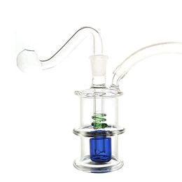 tobacco UK - Smoking Water Pipes Glass Pipe Oil Burner Mini Clear 10mm Hookah Shisha Bubbler Glass Percolater Bong Dab Rig with Tobacco Bowl and Silicone Hose Set for Smokers Gift
