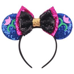 Bow Sequins Headband Christmas Sparkly Mice Ear Hairband Cosplay Princess Hair Hoop Cartoon Hiairstick Party Atmosphere Supplies