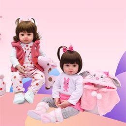 Reborn Baby Doll 48cm Full Silicone Body Kit Can Bath In Stock Toys For Kids 220504