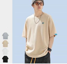 Short Sleeve T-Shirts For Men Tee 2022 Spring Summer Fashion New Men's Shirts Simple Waffle Loose T-shirt