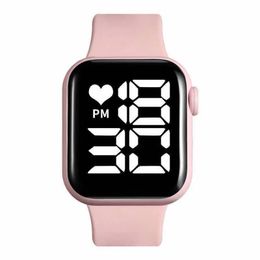 Wristwatches Ladies Electronic Watch Fashion Square Digital For Women Luminous Calendar Men Wristwatch Kids Hours Clock