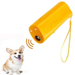 Dog Training 3 in 1 Dogs Anti Barking Device Ultrasonic Dog Repeller Stop Bark Control Trainings Supplies With LED Flashlight