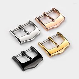 Watch Bands 16mm 18mm 20mm 22mm Stainless Steel Mountain Clasp Leather Pin Buckle Rose Gold Silver Black Hele22