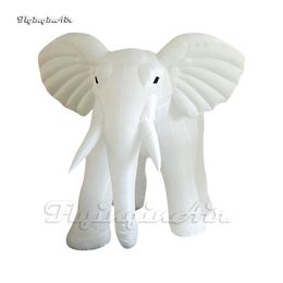 Parade Performance Large White Inflatable Elephant Advertising Animal Balloon For Outdoor Event