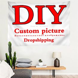 DIY Customized pictures Beautiful face printing big wall mounted hippie hanging bohemian wall tapestry mandala 220616