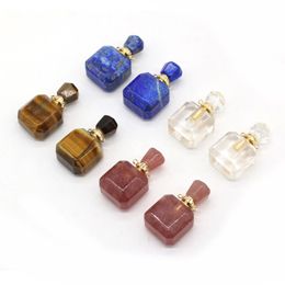 faceted lapis lazuli UK - Pendant Necklaces Charm Perfume Bottle Pendants Reiki Heal Faceted Lapis Lazuli Vial Jewelry Accessories For Handmade Women Necklace CraftsP